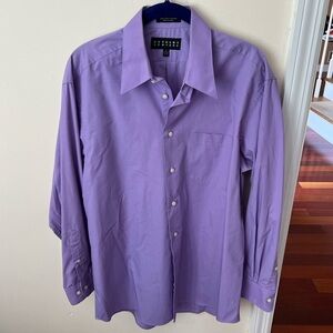 Men’s Bergamo New York Light Purple Long Sleeve Reg Fit Button Down Dress Shirt